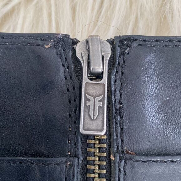 FRYE Black Ankle Buckle Chunky Heels Boots sz 8.5 - Like a New - Picture 3 of 16